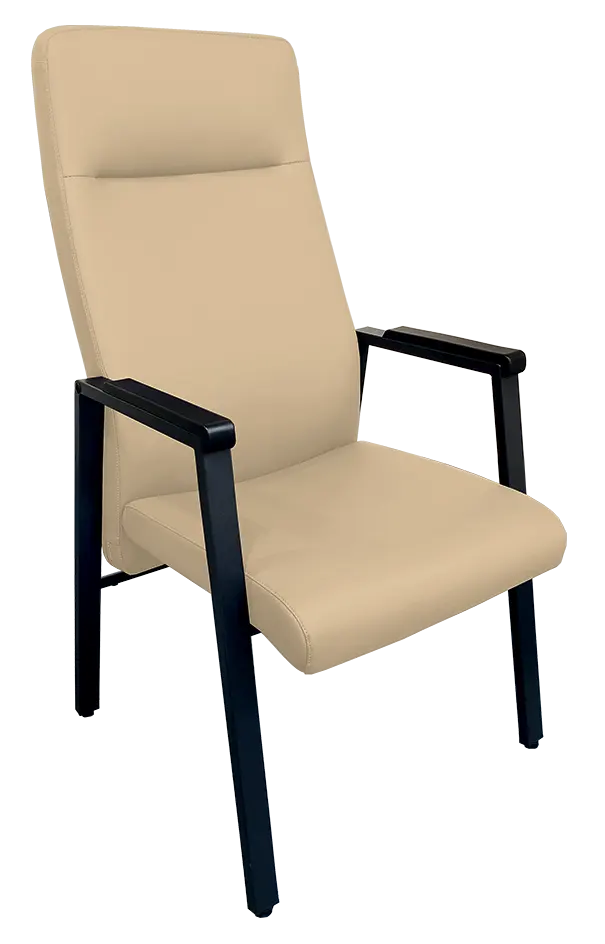 SENIOR STANDARD, seniorské konferenční křeslo, kostra černá, koženka béžová